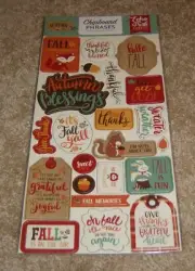Carta Bella Adhesive Chipboard Phrases ~ Celebrate Autumn