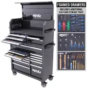 SP Tools SP50551X - Tool Kit - Sumo Series Power Hutch - 300 Piece Metric/SAE - Black/Chrome Handles - Plus 3 Extra EVA Foam Trays