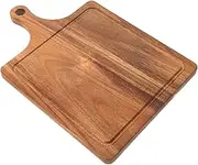 SHOWERORO Wood Cutting Board Grip Handle Small Kitchen Cutting Board Serving Tray Cracker Server Pizza Storage
