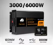 CloudPath Pure Sine Wave Power Inverter 12V to 240V 3000W/6000W Camping Car