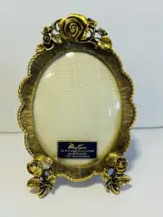 Vintage Gold Ornate Frame By Matson 24 KT Gold NWS 5x3 Beveled Glass Hollywo
