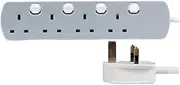 pro elec 5 m 4-Way Individually Switched Extension Lead