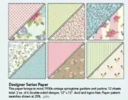 Stampin' Up! SPRINGTIME VINTAGE * DSP - 12 SHEETS OF 6" x 6" PAPER