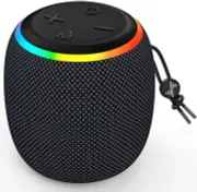 Bocina Bluetooth portátil TWS, luces, resistente al agua IPX5, tipo C