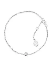 [SALLY SKOUFIS] Minx Solitaire Diamonds Anklet in Silver Rhodium Plated
