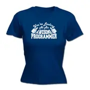 Youre Looking At An Awesome Programmer - Funny Novelty Womens T-Shirt T Shirt Tshirt