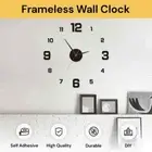Frameless 3D Wall Clock Sticker Acrylic Modern Mirror Surface Home Office Decor