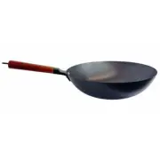 11-3/4" Carbon steel woks & stir-fry pans, Flat Bottom Chinese Wok Pan Cookware