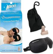 Mack’s Dreamweaver Contoured Sleep Mask - Comfortable, Adjustable, 2 Strap Eye Mask with Mack’s Ultra Soft Foam Earplugs
