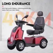 13 inch 4 Wheels Electric Mobility Scooter for Elderly 40KM Range 12km/h 150KG