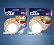 STICKO ~Burlap~ design Mason Jar Lid Label Stickers Canning or Gifts 24 NEW!