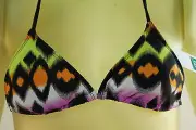 WOMANS RIP CURL BLACK/MULTI-COLOR GRAPHIC BIKINI TOP SEPARATE size Medium