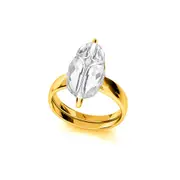 24K Gold Crystal Ring for Women