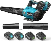 40V Leaf Blower Cordless, 680CFM/210MPH Brushless Motor with 2 * 5200 Mah Batter