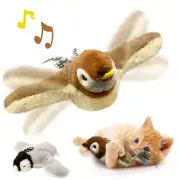 Flapping Bird Sparrow Cat Toy Lifelike Chirping Sounds Fun Plaything With Design