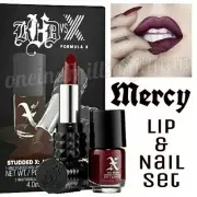 KAT VON D KVD Vegan Beauty STUDDED X Mini Lip + Matching Nail Polish Duo *MERCY*