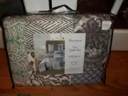 NIP Davenport Patchwork Full/Queen Quilt Set 3pc