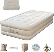 Lpsdssre Inflatable Camping Mattress | Double Camping Mattress Self-Inflating Camp Bed | Luxury Airbed Mat with Built-in Pump for Outdoor & Traveling