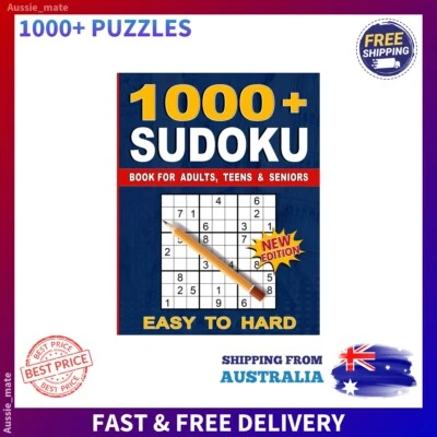 1000+ Sudoku Puzzles for Adults Book Easy to Hard Brain Game Puzzle Fun