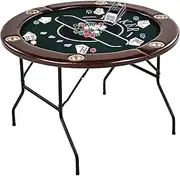 Barrington Poker Multiple Styles Folding Poker Table & Chip Set Collection, Durable Padded Rail Tables with Felt Playing Surface, Perfect for Texas Holdem Games