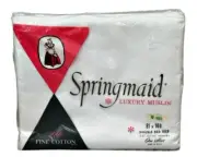 VTG Springmaid Luxury Muslin Flat Sheet Double Bed 81 x 108 White NEW OLD Stock