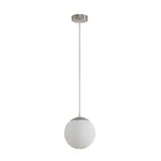 Bubble Opal Glass Satin Chrome Round Pendant