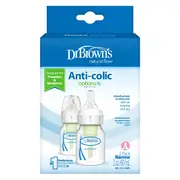 Dr Brown's Options Narrow Neck Bottle with Preemie Teat 2 x 60ml