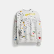 Sketch Print Crewneck Sweatshirt