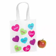 Medium Conversation Hearts Laminated Tote Bags, Valentine's Day, Apparel Accesso