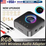 Bluetooth 5.4 Transmitter Receiver 4 IN 1 Wireless Audio 3.5mm Jack Aux Adapter