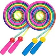 ZCOINS Skipping Rope Set for Kids, Jump Rope for Kids Outdoor Fitness, Adjustable Length with Handle Jump Rope for Gymnastics, Training, Exercise and Weight Loss