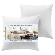 YesterdayHome Set of 2-18x18 Throw Pillow Inserts-Down Feather Pillow