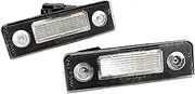 FIQOME 2x LED Licence Number Plate Light White Canbus, for 2004-13, for Octavia, II estate 1Z 2006-15 Roomster 5J Car Number Plate Led Light