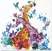 Bead embroidery kit Spotted giraffe needlework kit Art canvas beadwork pattern