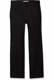 Essentials Big Boys' Straight Leg Flat Front Uniform Chino Pant, Black,14