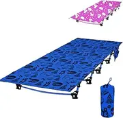 Kids Camping Cot and Toddler Travel Bed | Lightweight and Compact Cots for Sleeping | 5’9” x 27.5” x 5.3” – Portable Folding Cot for Toddler, Kids, Youth and Even Adults (Blue)
