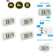 Waterproof Digital Refrigerator Thermometer 4 Pack Large LCD Home Kitchen