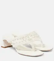 [Simkhai] Simkhai Alia woven leather platform thong sandals AU 6 white
