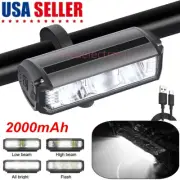 Rechargeable Bike Light Bright Bicycle LED Lamp Outdoor Torch Front Handlebar US