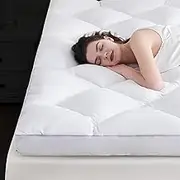 DOWNCOOL 3 Inch Ultra Thick and Fluffy Supportive Memory Foam Mattress Topper Queen for Body Pain, Pad with Breathable Mesh Design for Deep Sleep, 80x60x3