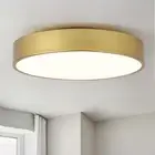 Modern Gold Flush Mount Ceiling Light Fixture,Contemporary 3-Light round Ceiling