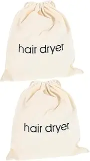 Hair Dryer Storage Bag Set Sturdy Cotton Canvas Drawstring Design for Styling Tools Home or Hotel Use