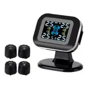 USB TPMS Car Solar Wireless Tire Pressure LCD Monitor System 4 External Sensors (for: Kia)