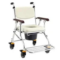 在飛比找蝦皮購物優惠-便浴椅 JCS-208 鋁合金可收合有輪洗澡便器椅