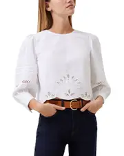 French Connection Alissa Embroidered Poplin Blouse