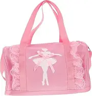 DEARMAMY Girls Dance Duffle Bag Ballet Bag for Toddlers Small Portable Ballet Dance Bag Lace Mesh Dec