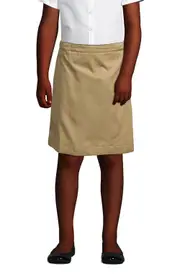 Lands' End School Uniform Girls Plus Blend Chino Skort Top of Knee in Khaki at Nordstrom, Size 16
