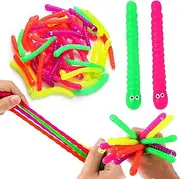 50 PCS Stretchy Fidget Toys Colorful Stretchy Strings，Sensory Fidget Worm Stretch Toys