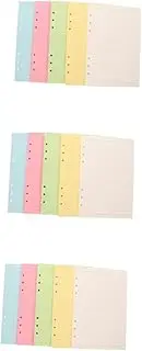 KALLORY 3sets A5 Planner Binder Refills 5 Wide Ruled Loose Leaf Paper 6 Hole Punched for Supplies 100sheets*3