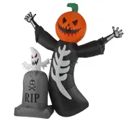 NNEOBA Inflatable Pumpkin Skeleton Halloween Yard Decor - 8FT